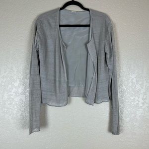 Poetry light grey linen cardigan